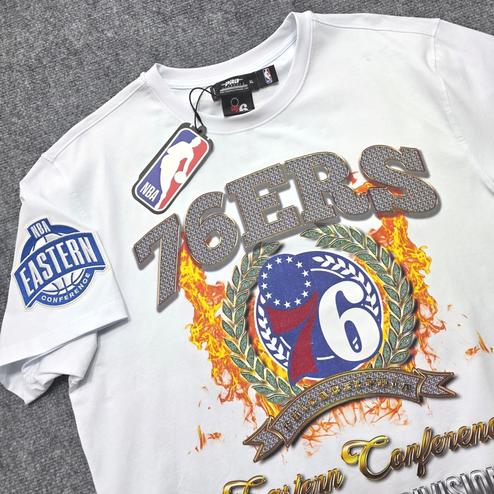 Pro Standard Philadelphia 76ers NBA Eastern Conference Mens XL T-Shirt White NEW